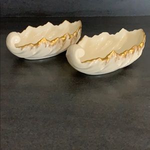 Lenox China Ancanthus Leaf Dish Gold Trim
